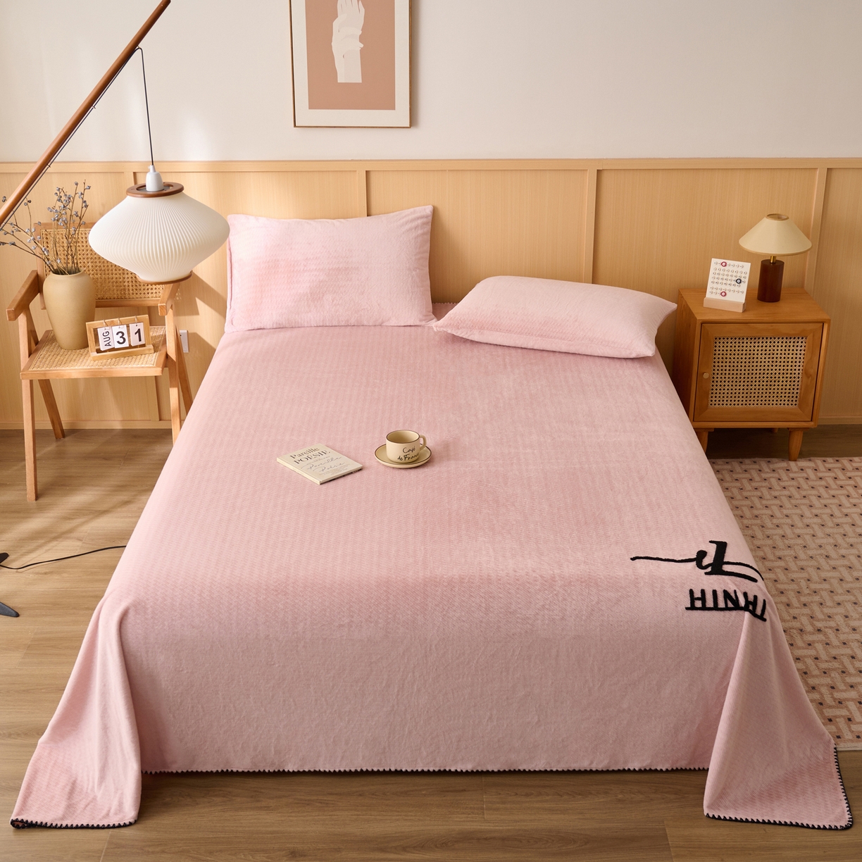 91家纺网 家纺一手货源 找家纺 （总）早晨家纺 2025新款流星款高克重牛奶绒阳离子提花兔毛单床单