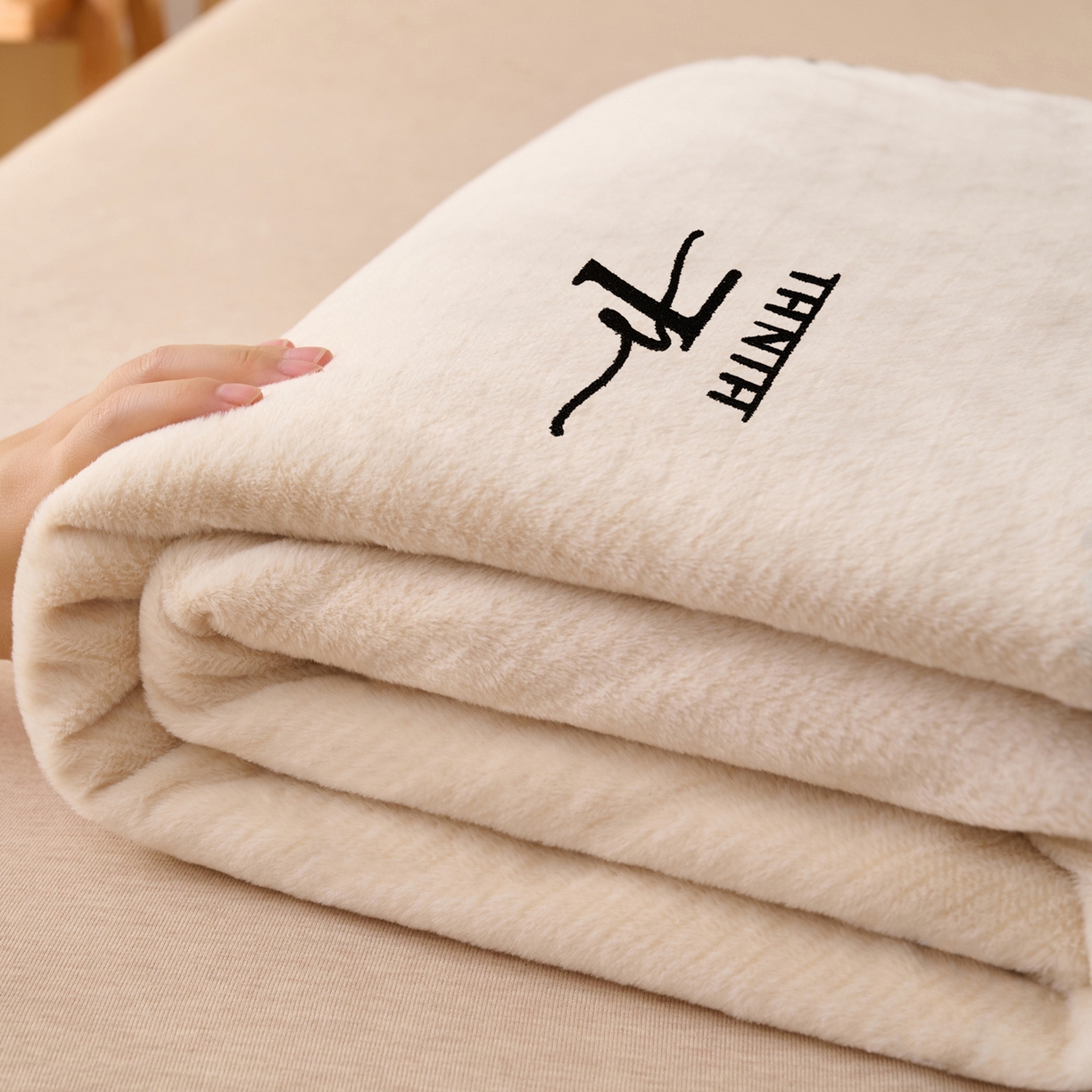 91家纺网 家纺一手货源 找家纺 早晨家纺 2025新款流星款高克重牛奶绒阳离子提花兔毛单床单 流星-奶白