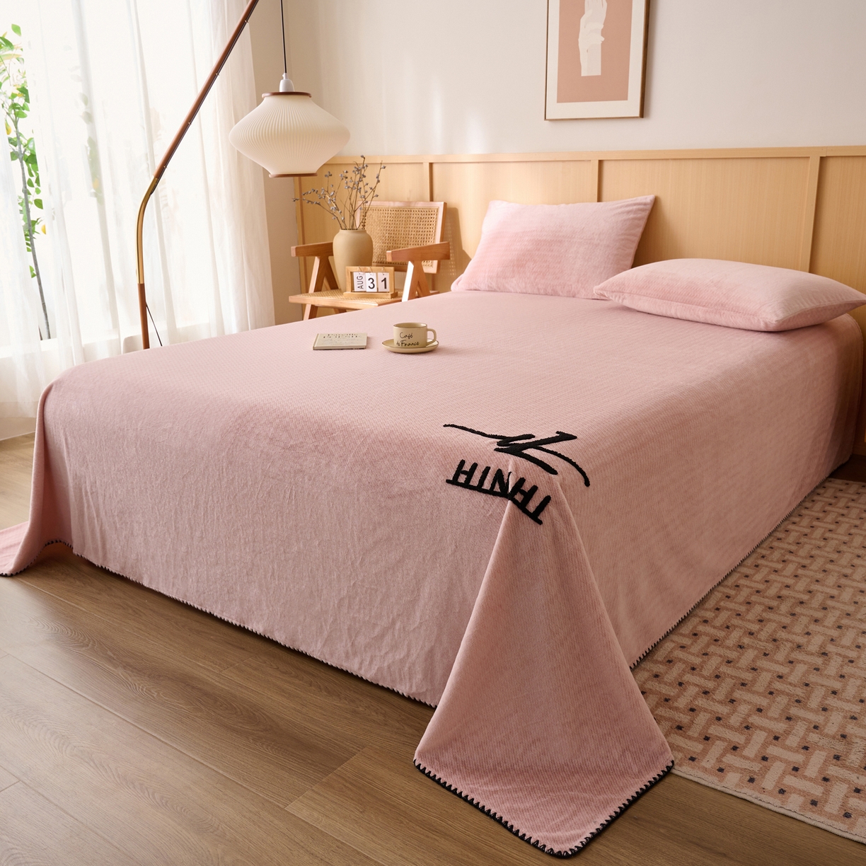 91家纺网 家纺一手货源 找家纺 （总）早晨家纺 2025新款流星款高克重牛奶绒阳离子提花兔毛单床单