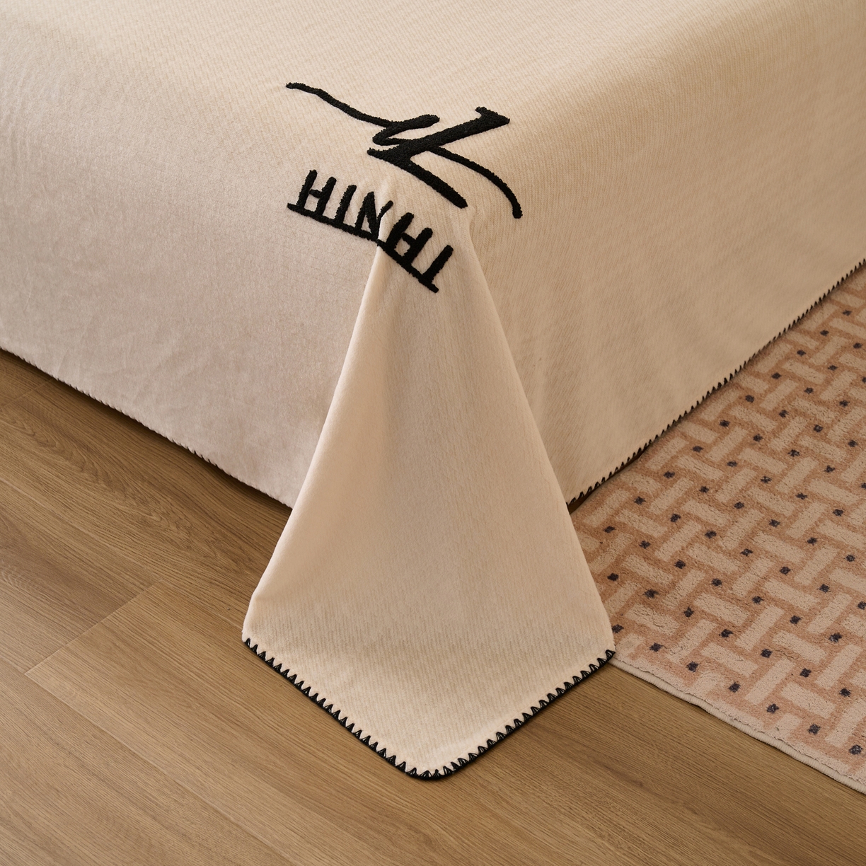 91家纺网 家纺一手货源 找家纺 早晨家纺 2025新款流星款高克重牛奶绒阳离子提花兔毛单床单 流星-奶白