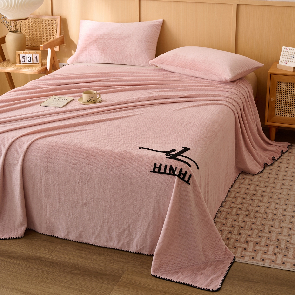 91家纺网 家纺一手货源 找家纺 （总）早晨家纺 2025新款流星款高克重牛奶绒阳离子提花兔毛单床单