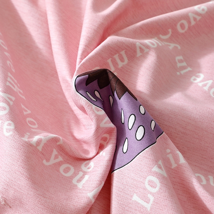 91家纺网 家纺一手货源 找家纺 晶缦家纺 2025叶语系·纯棉活性全棉磨毛单床单单品床单床单单件 炫动草莓粉