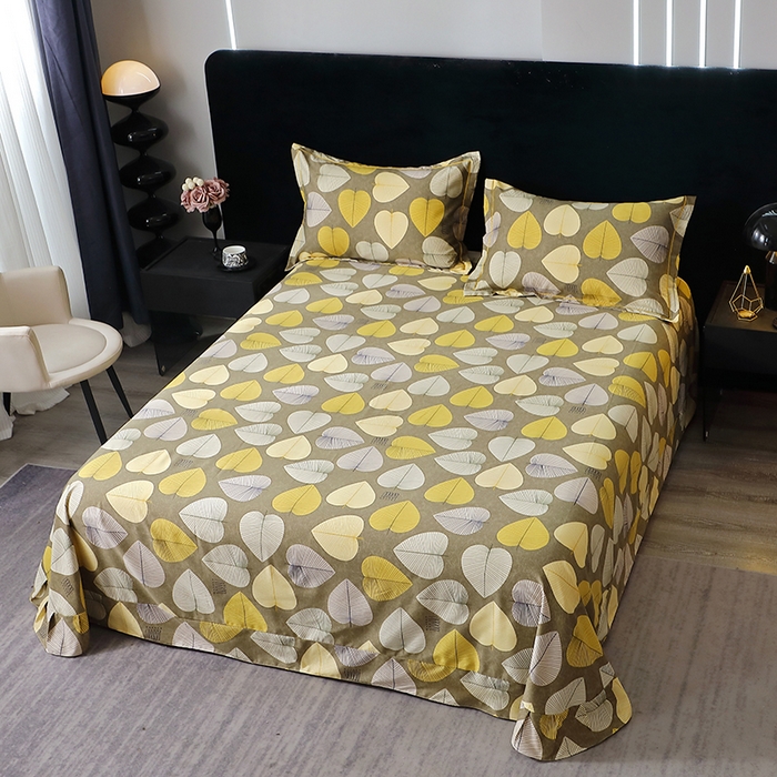 91家纺网 家纺一手货源 找家纺 晶缦家纺 2025叶语系·纯棉活性全棉磨毛单床单单品床单床单单件 叶语聆风