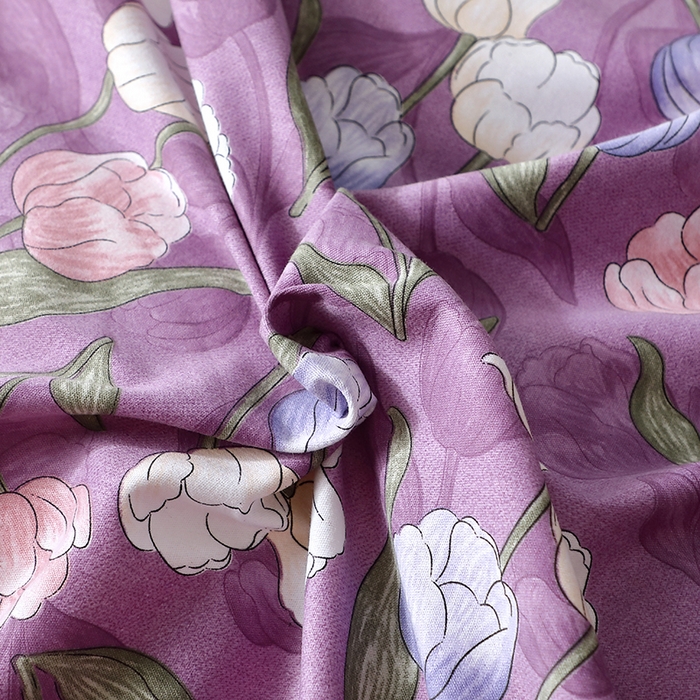 91家纺网 家纺一手货源 找家纺 晶缦家纺 2025叶语系·纯棉活性全棉磨毛单床单单品床单床单单件 拥抱花季