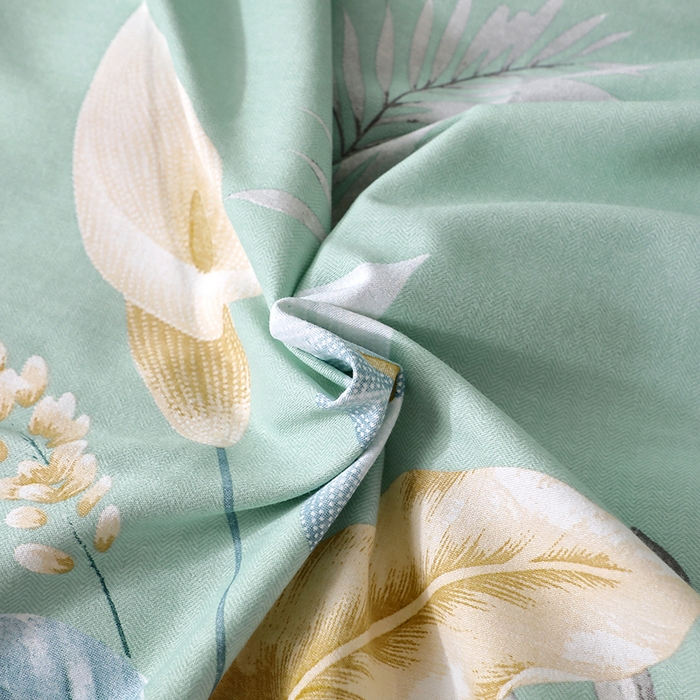 91家纺网 家纺一手货源 找家纺 晶缦家纺 2025叶语系·纯棉活性全棉磨毛单床单单品床单床单单件 云瑶蓝