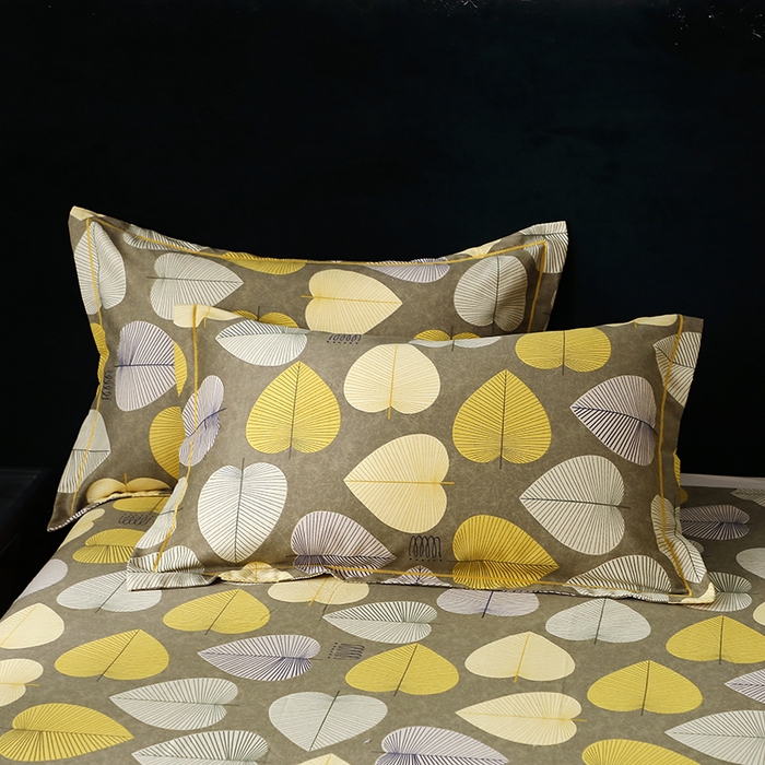 91家纺网 家纺一手货源 找家纺 （总）2025新款叶语系-加厚纯棉活性全棉磨毛枕套 印花保暖纯棉磨毛单品枕套单枕套单件一对装