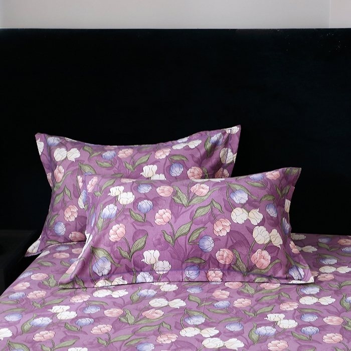 91家纺网 家纺一手货源 找家纺 （总）2025新款叶语系-加厚纯棉活性全棉磨毛枕套 印花保暖纯棉磨毛单品枕套单枕套单件一对装