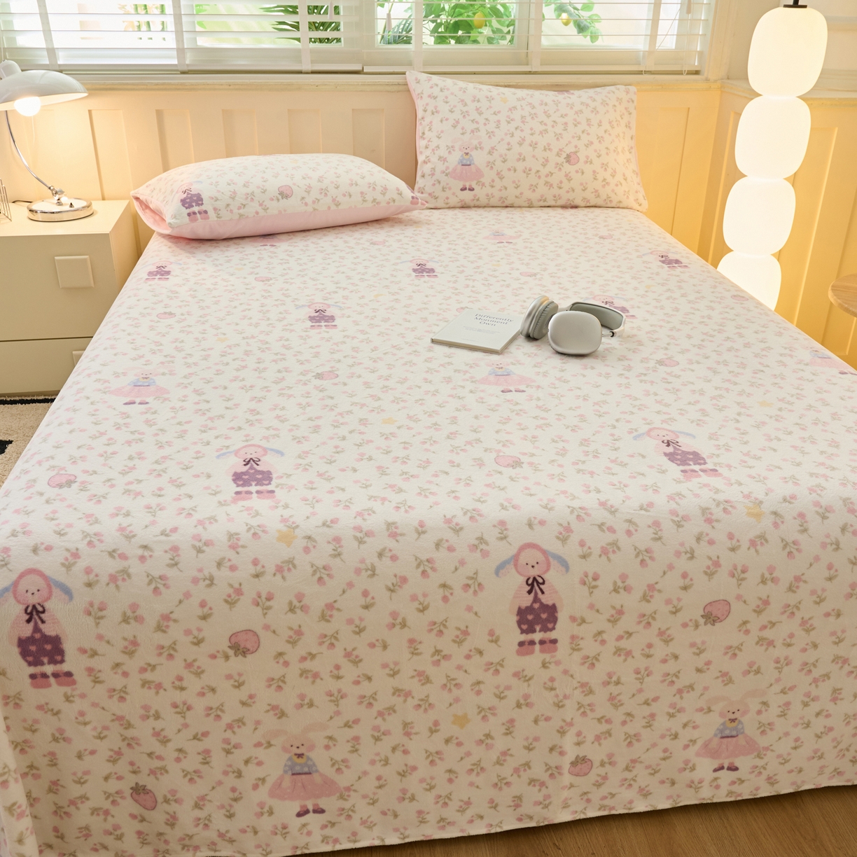 91家纺网 家纺一手货源 找家纺 （总）早晨家纺 2025新款卡通印花高克重牛奶绒印花单床单