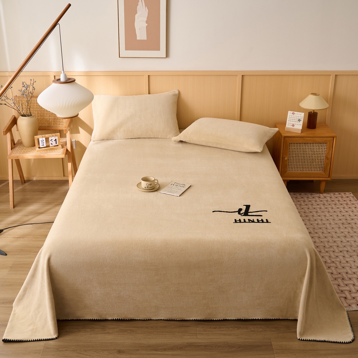 91家纺网 家纺一手货源 找家纺 早晨家纺 2025新款华泰款高克重牛奶绒仿羊绒单床单系列 华泰-米驼