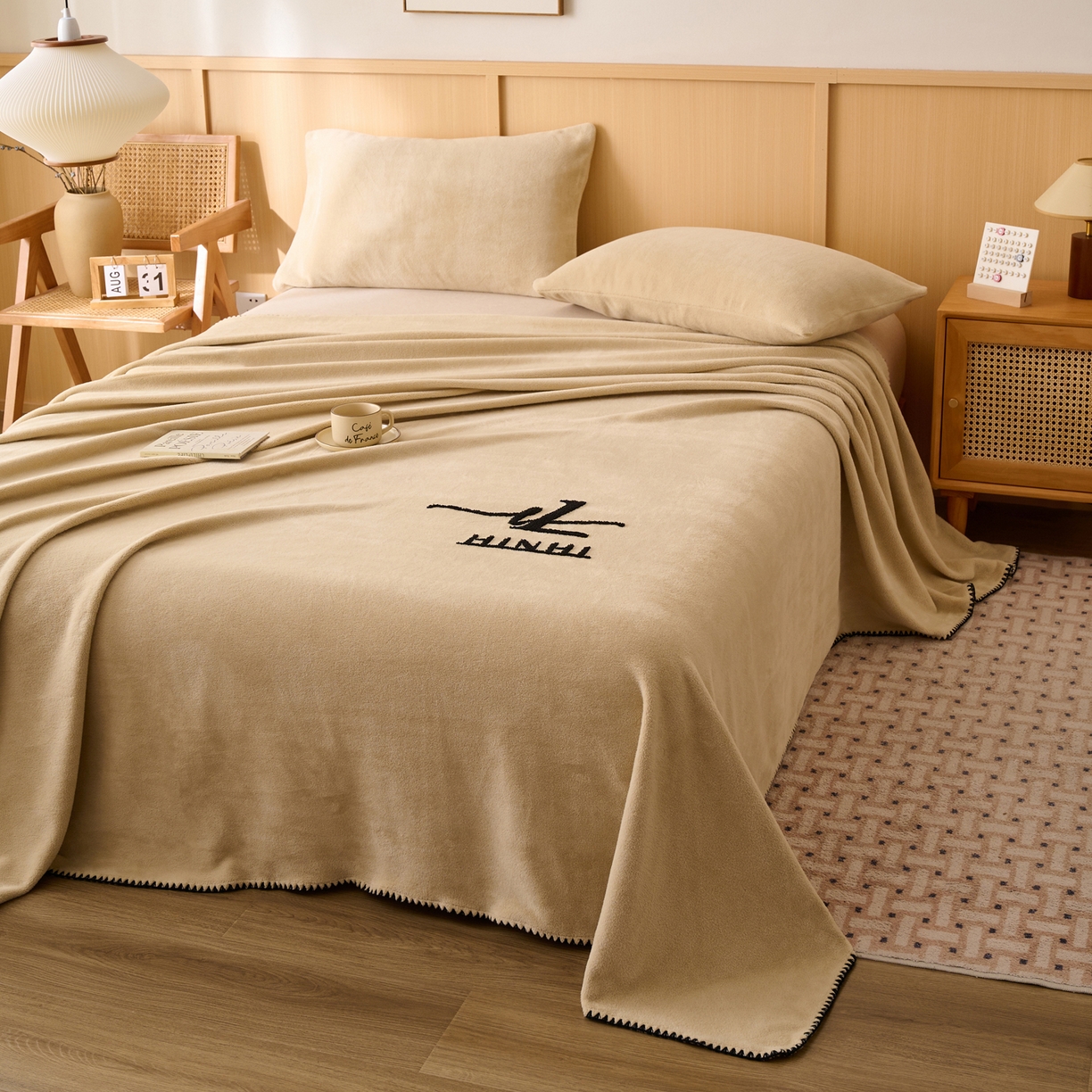 91家纺网 家纺一手货源 找家纺 早晨家纺 2025新款华泰款高克重牛奶绒仿羊绒单床单系列 华泰-米驼