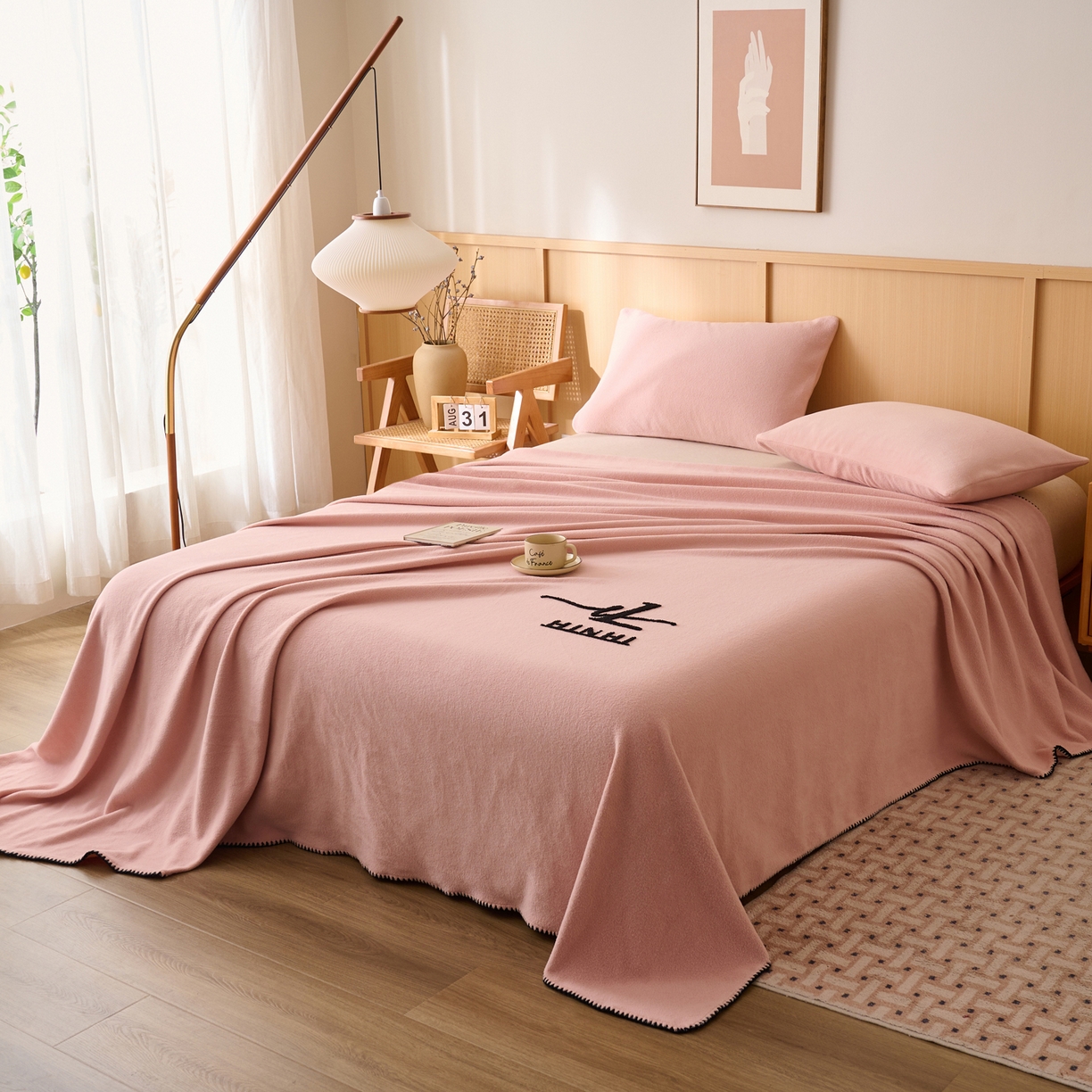 91家纺网 家纺一手货源 找家纺 早晨家纺 2025新款华泰款高克重牛奶绒仿羊绒单床单系列 华泰-玉