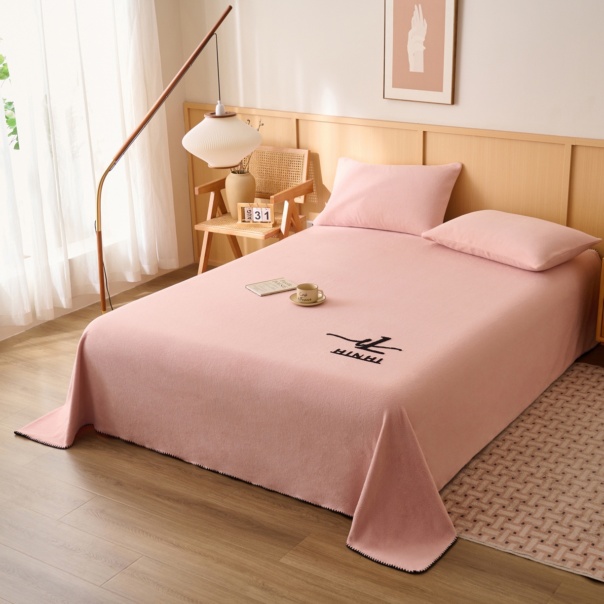 91家纺网 家纺一手货源 找家纺 早晨家纺 2025新款华泰款高克重牛奶绒仿羊绒单床单系列 华泰-玉