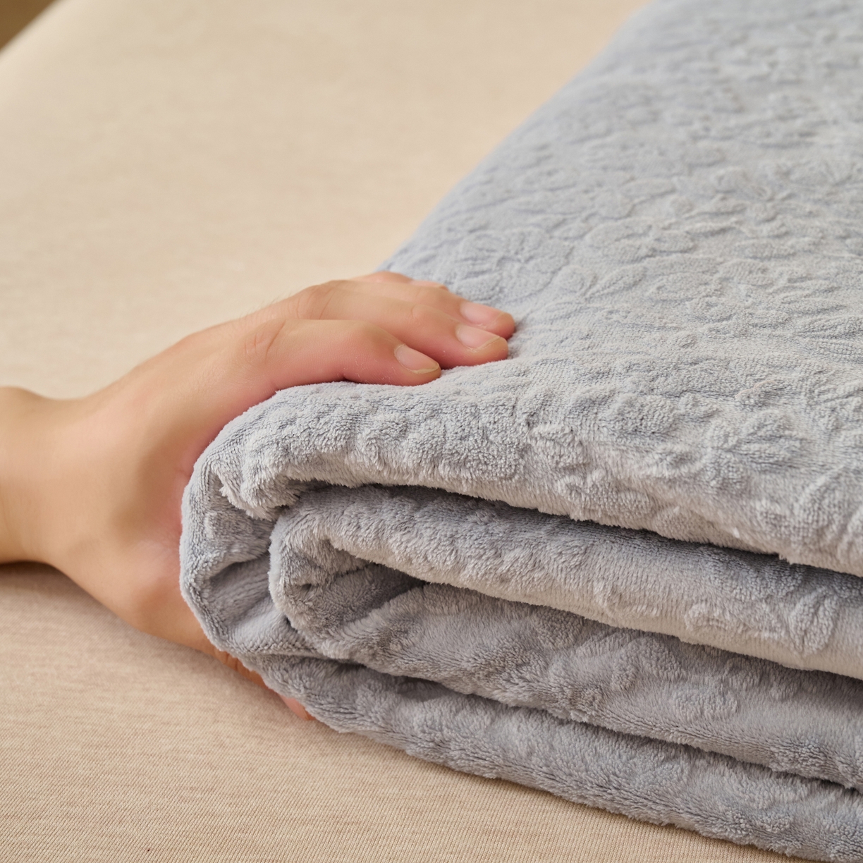 91家纺网 家纺一手货源 找家纺 早晨家纺 2025新款蝴蝶兰款高克重牛奶绒烂花单床单 蝴蝶兰-银灰