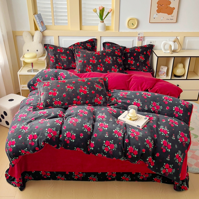 找底底家纺 2025新款牛奶绒四件套（日发50套优惠8元一套）花妖