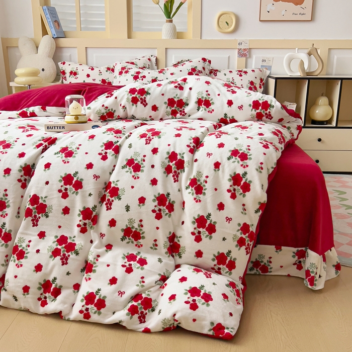 91家纺网 家纺一手货源 找家纺 （总）找底底家纺 2025新款牛奶绒四件套（日发50套优惠8元一套）