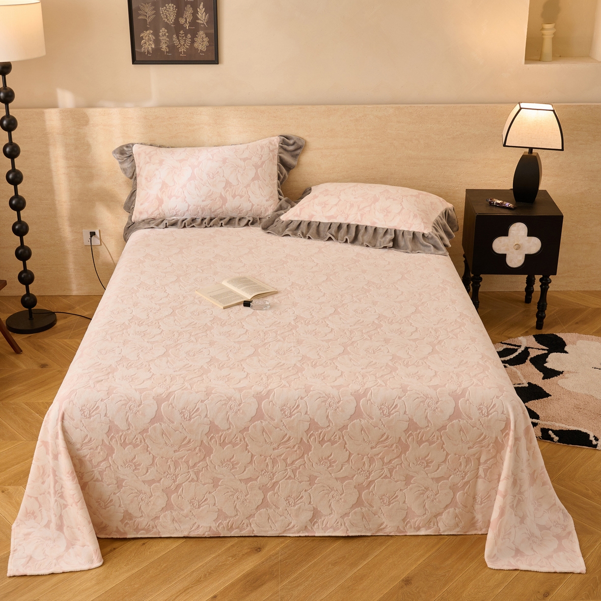 91家纺网 家纺一手货源 找家纺 （总）早晨家纺 2025新款高克重牛奶绒烂花单品床单