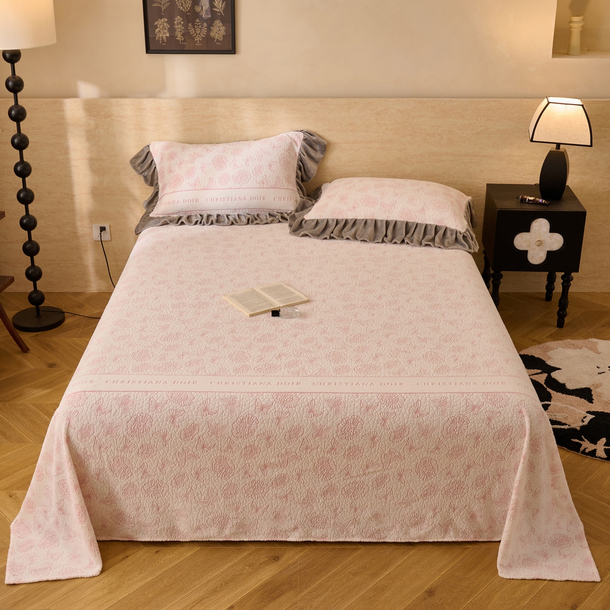 91家纺网 家纺一手货源 找家纺 （总）早晨家纺 2025新款高克重牛奶绒烂花单品床单