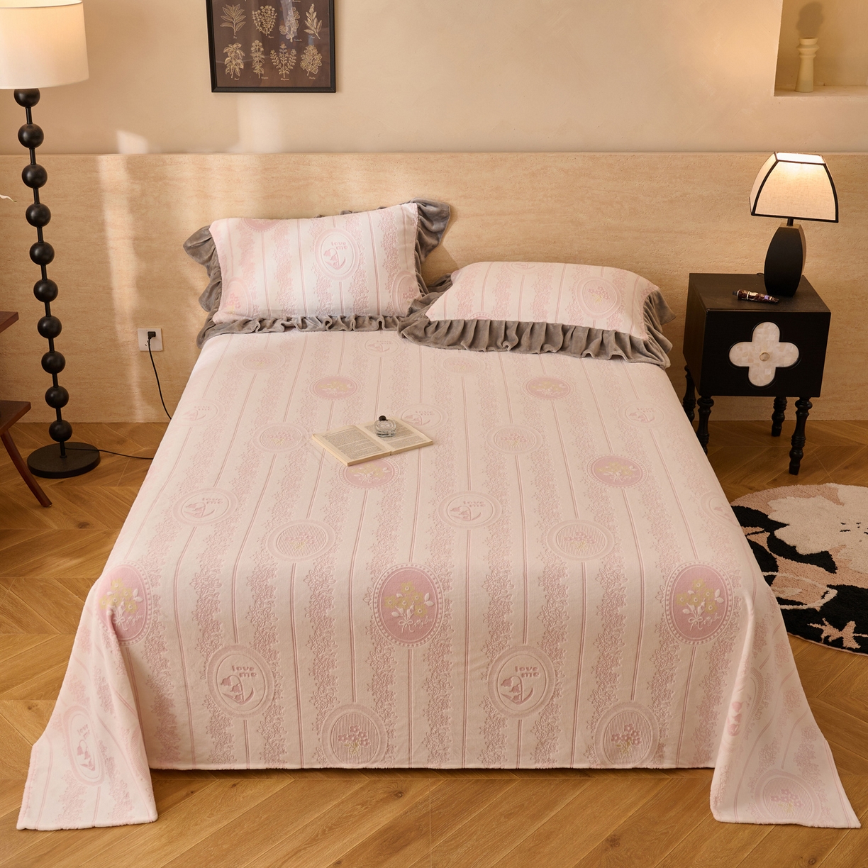 91家纺网 家纺一手货源 找家纺 （总）早晨家纺 2025新款高克重牛奶绒烂花单品床单