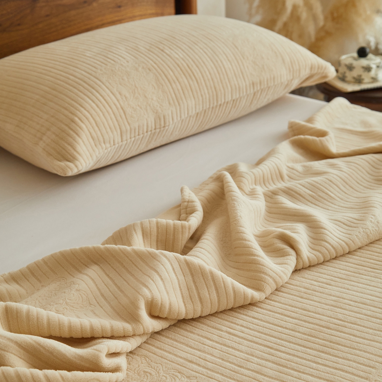 91家纺网 家纺一手货源 找家纺 早晨家纺 2025新款红金龙纯色烂花牛奶绒床单 米澜-米驼