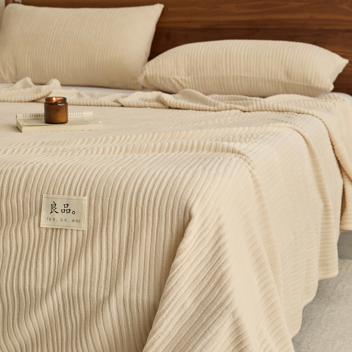 91家纺网 家纺一手货源 找家纺 早晨家纺 2025新款红金龙纯色烂花牛奶绒床单 恬憩-米驼