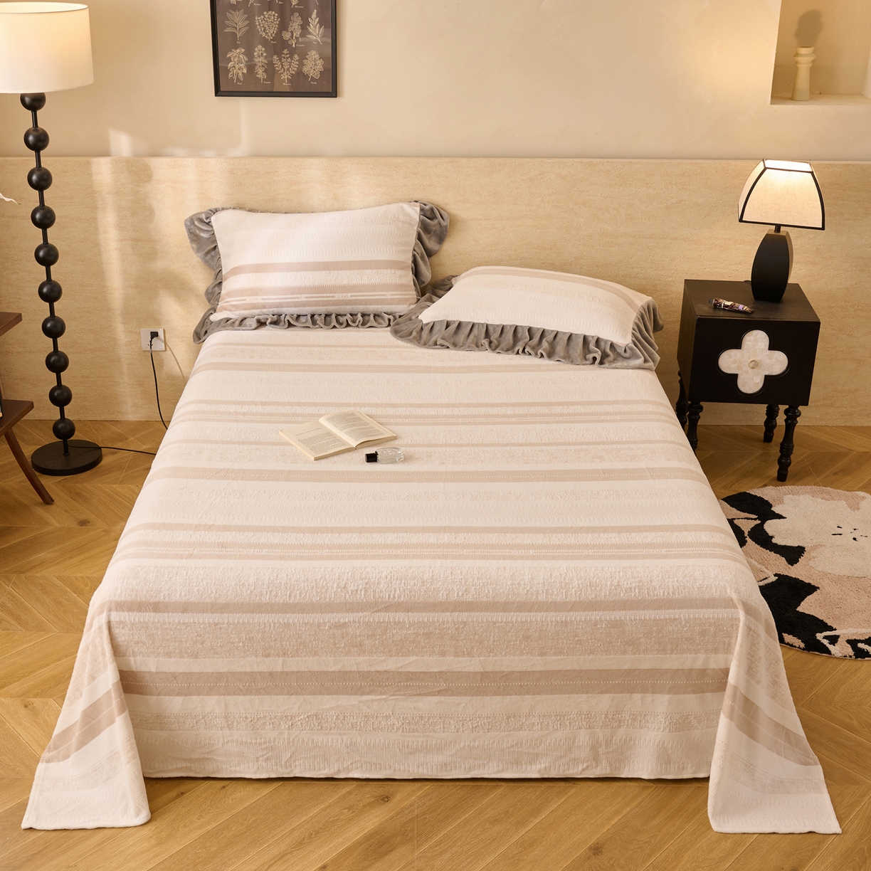 91家纺网 家纺一手货源 找家纺 （总）早晨家纺 2025新款高克重牛奶绒烂花单品床单