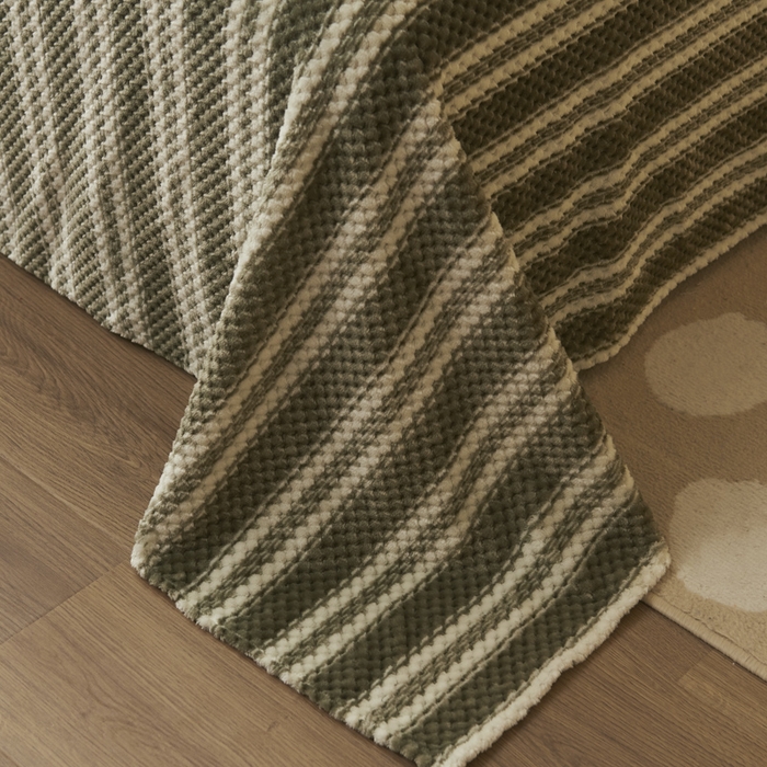 91家纺网 家纺一手货源 找家纺 早晨家纺 2025新款豆豆款高克重牛奶绒菠萝格无印风床单 豆豆绒-绿条