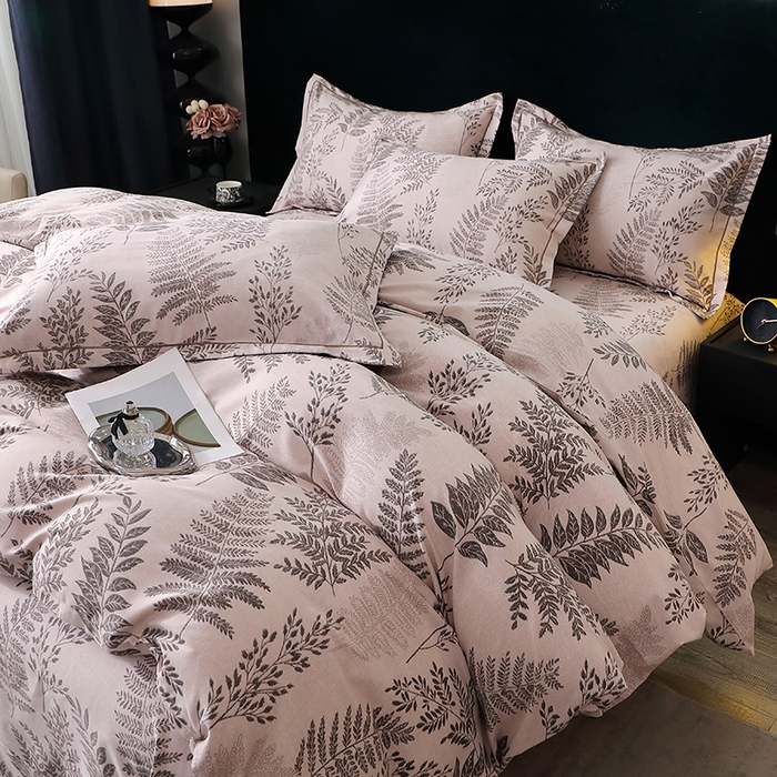 91家纺网 家纺一手货源 找家纺 （总）2025新款叶语系-活性全棉磨毛四件套加厚保暖印花纯棉四件套床单款床笠款四件套多规格斜纹三件套