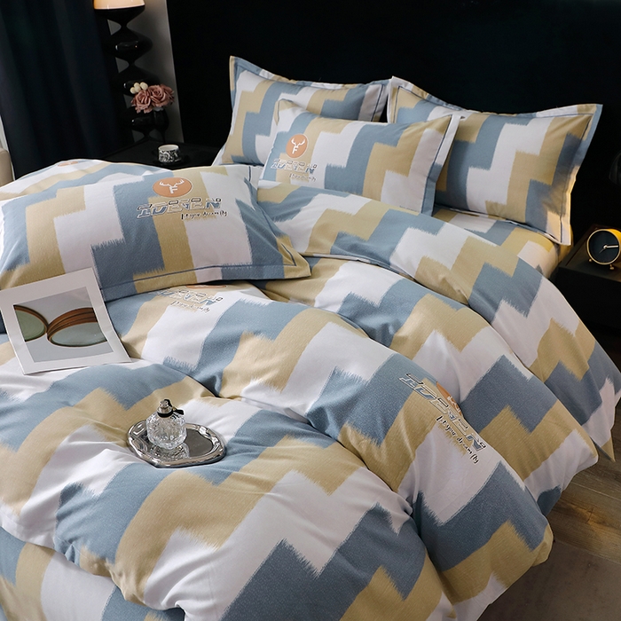 91家纺网 家纺一手货源 找家纺 （总）2025新款叶语系-活性全棉磨毛四件套加厚保暖印花纯棉四件套床单款床笠款四件套多规格斜纹三件套