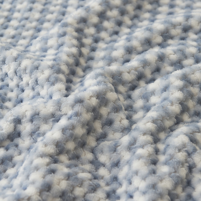 91家纺网 家纺一手货源 找家纺 早晨家纺 2025新款豆豆款高克重牛奶绒菠萝格无印风床单 豆豆绒-小格蓝