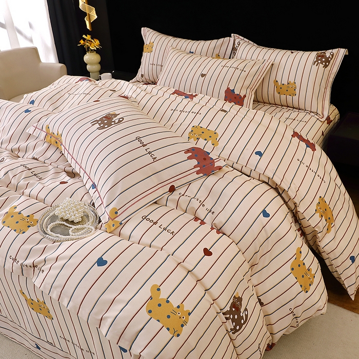 91家纺网 家纺一手货源 找家纺 （总）2025新款叶语系-活性全棉磨毛四件套加厚保暖印花纯棉四件套床单款床笠款四件套多规格斜纹三件套