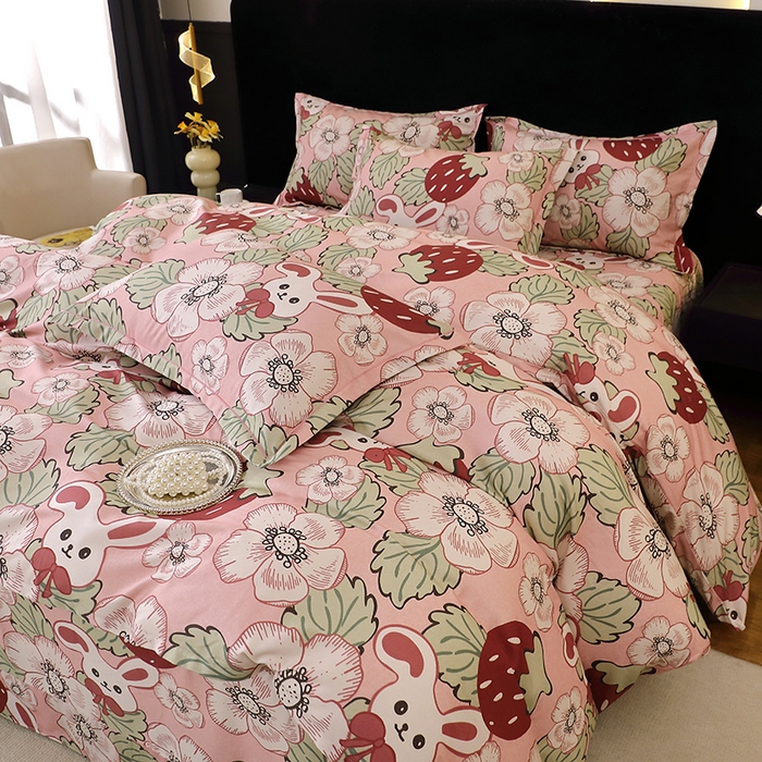 91家纺网 家纺一手货源 找家纺 （总）2025新款叶语系-活性全棉磨毛四件套加厚保暖印花纯棉四件套床单款床笠款四件套多规格斜纹三件套