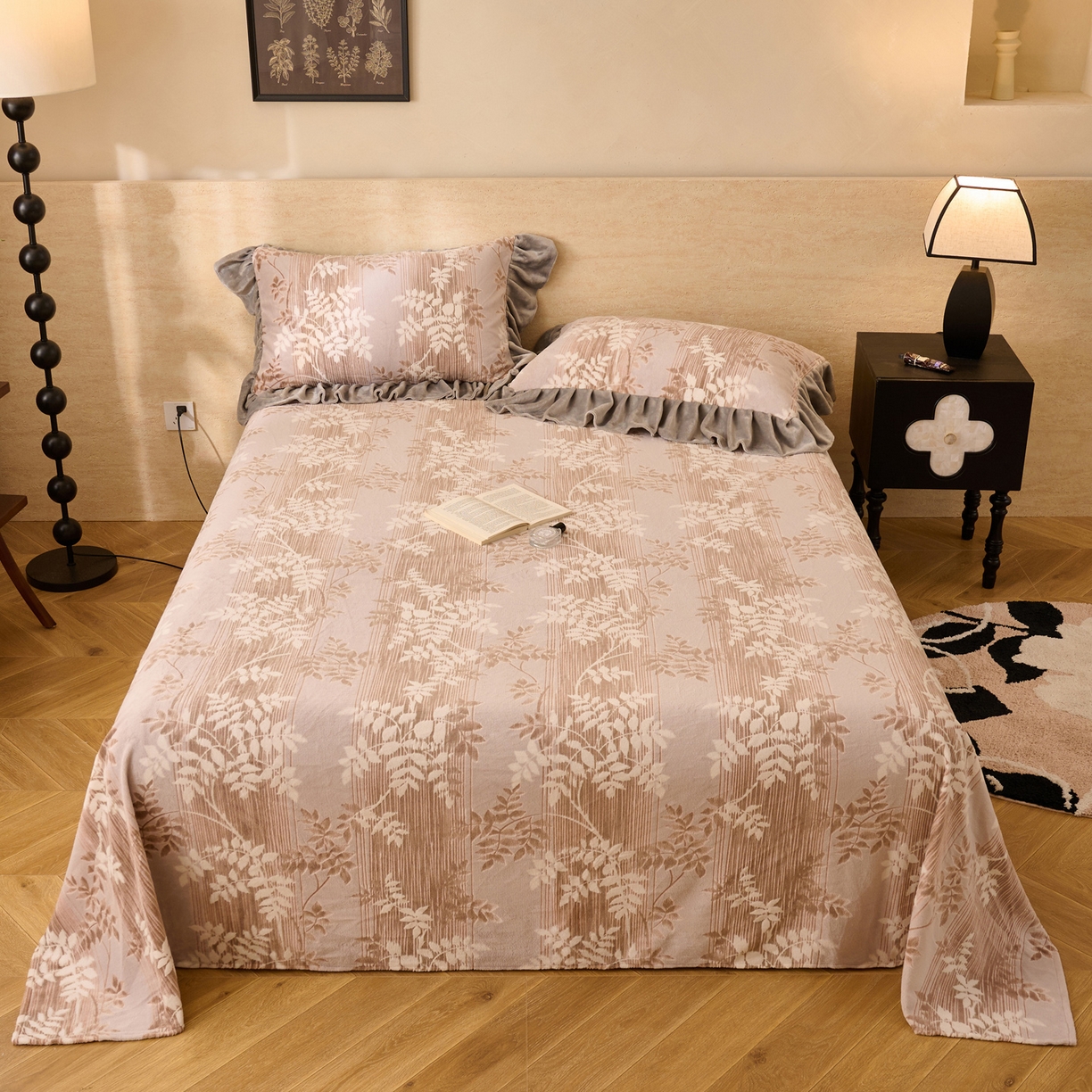 91家纺网 家纺一手货源 找家纺 （总）早晨家纺 2025新款高克重牛奶绒烂花单品床单