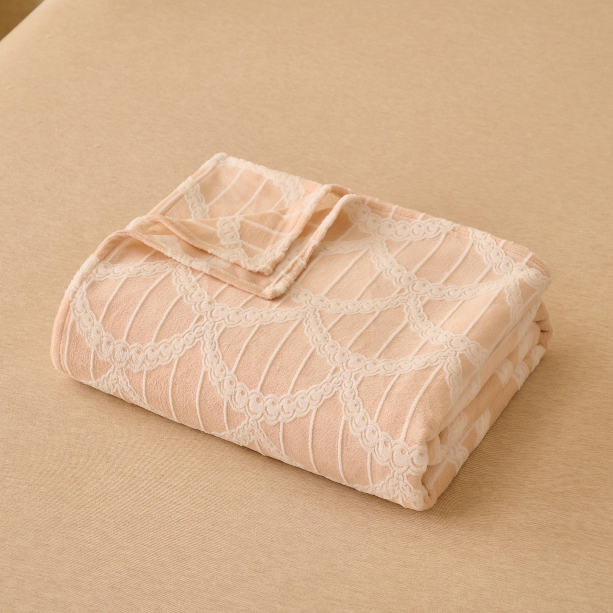 91家纺网 家纺一手货源 找家纺 早晨家纺 2025新款高克重牛奶绒烂花单品床单 粉庭扇韵