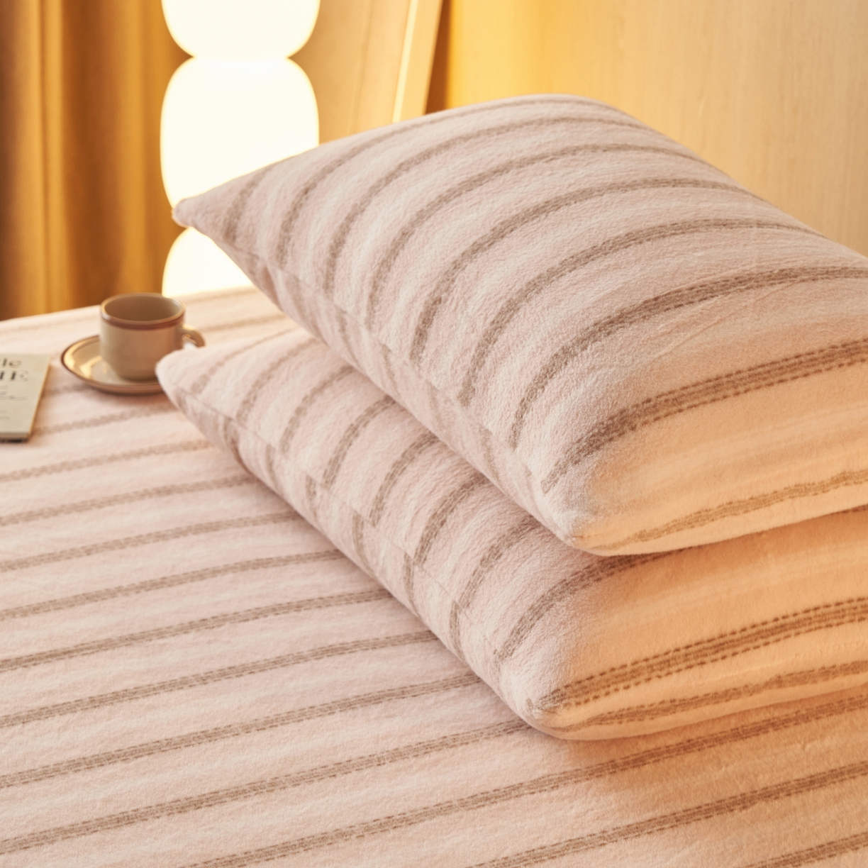 91家纺网 家纺一手货源 找家纺 早晨家纺 2025新款未末款仿羊绒牛奶绒单枕套 未末-柔粉