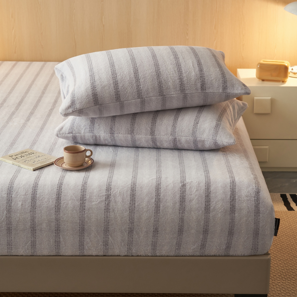 早晨家纺 2025新款未末款仿羊绒牛奶绒单枕套 未末-浅灰