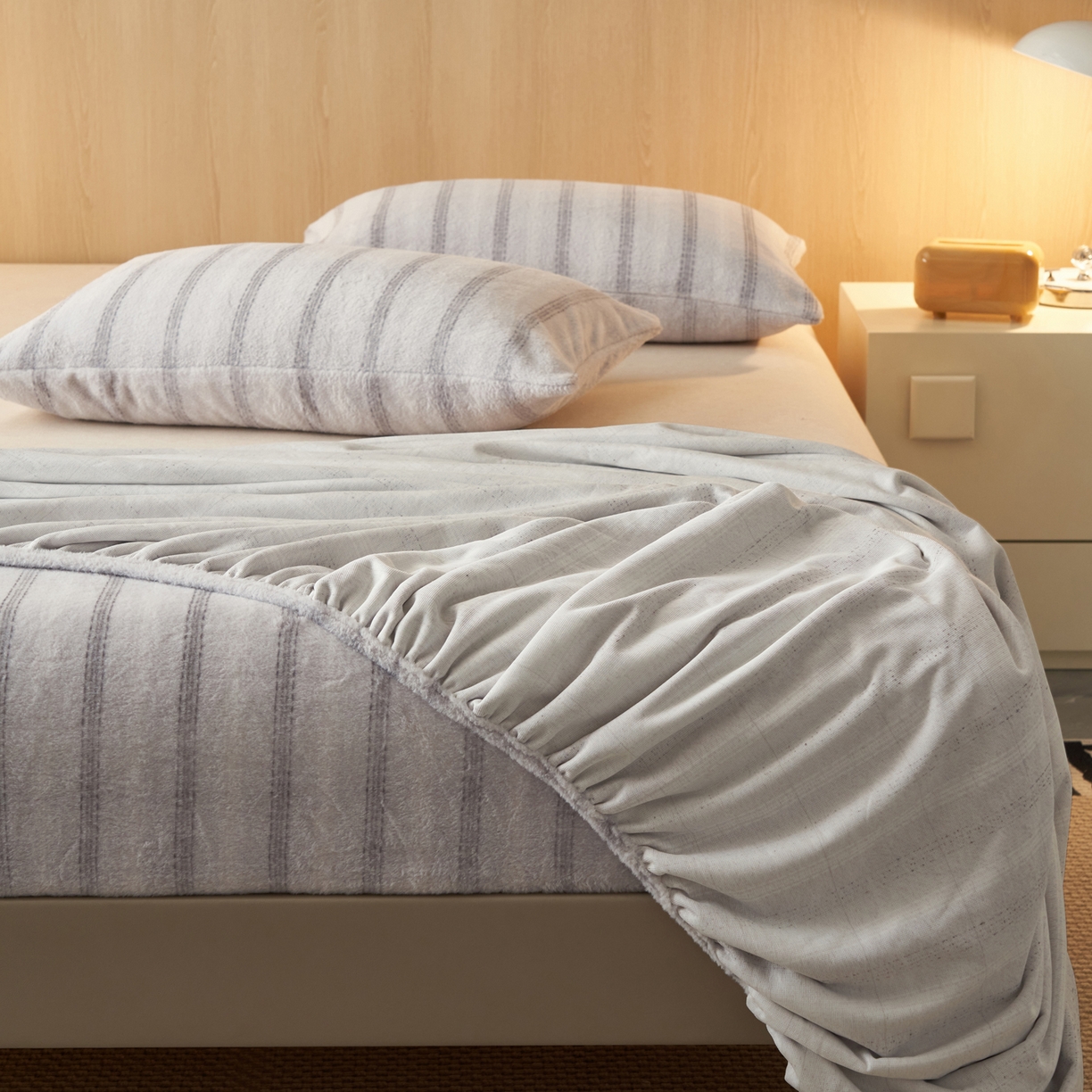 91家纺网 家纺一手货源 找家纺 早晨家纺 2025新款未末款仿羊绒牛奶绒单枕套 未末-浅灰