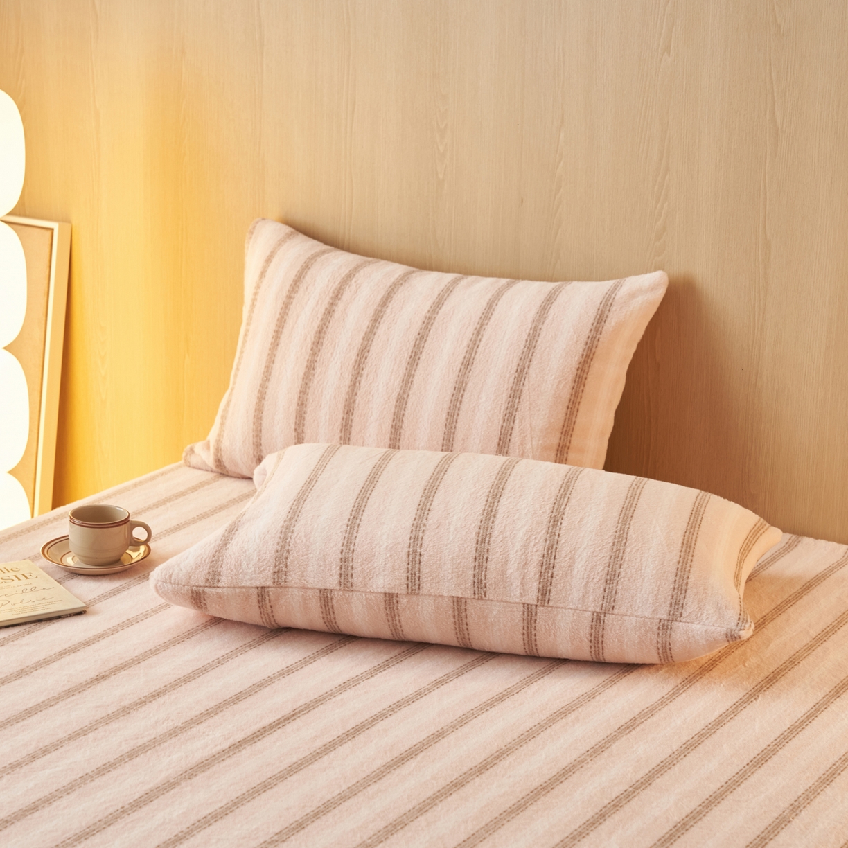 91家纺网 家纺一手货源 找家纺 早晨家纺 2025新款未末款仿羊绒牛奶绒单枕套 未末-柔粉