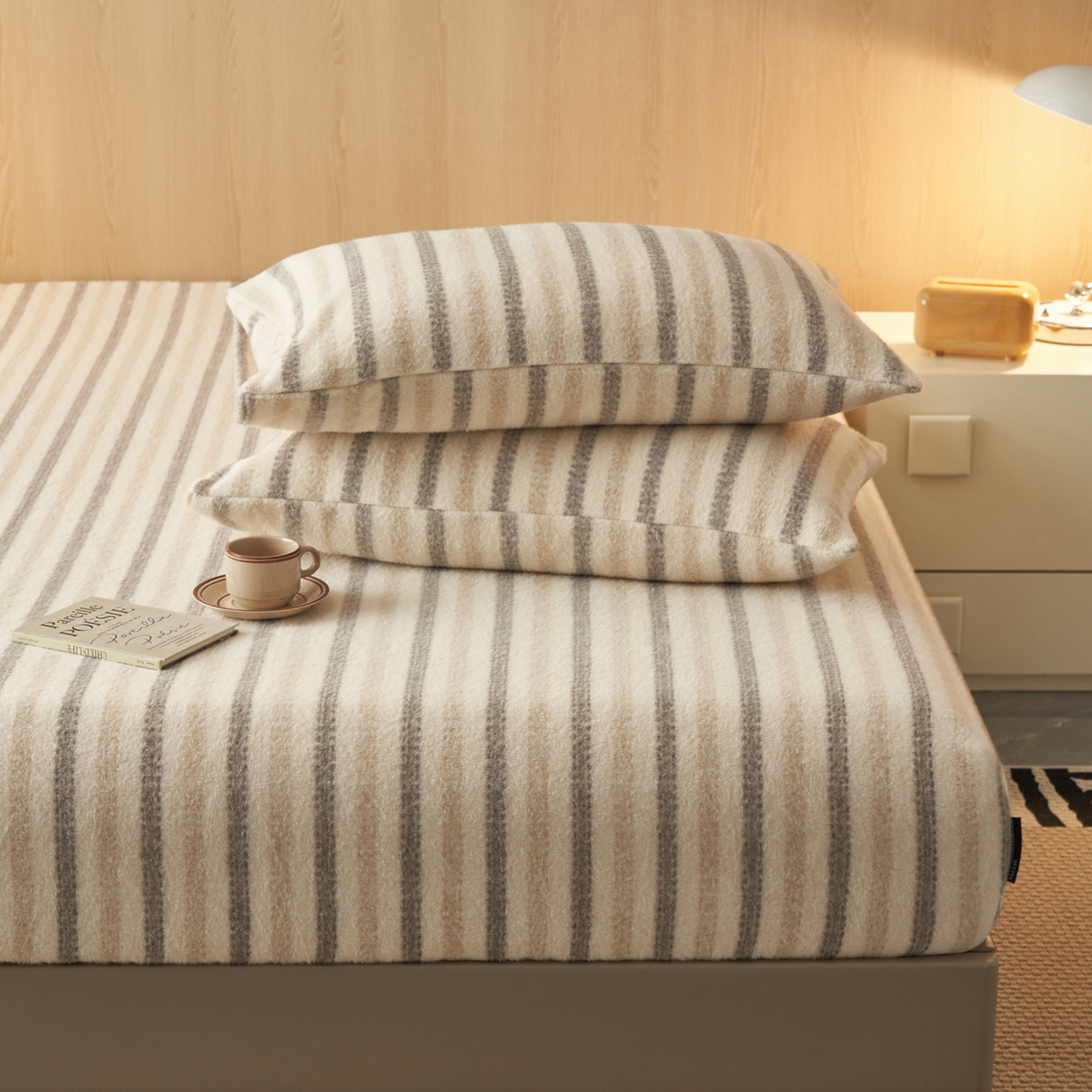 早晨家纺 2025新款未末款仿羊绒牛奶绒单枕套 未末-浅棕