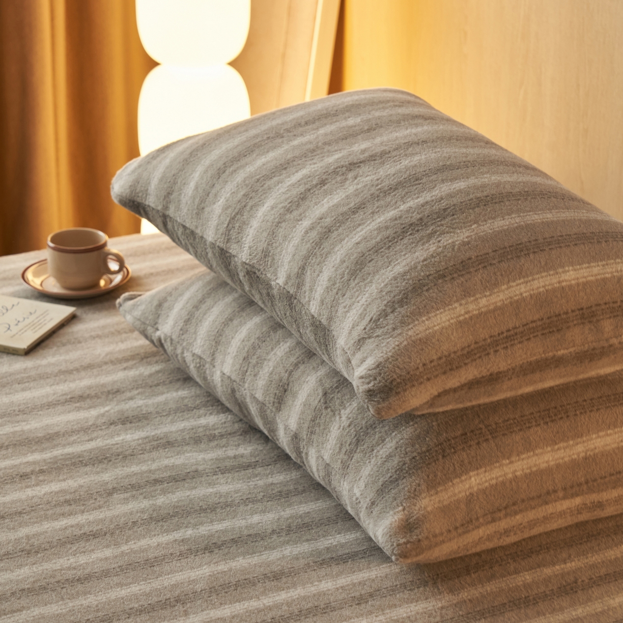 91家纺网 家纺一手货源 找家纺 早晨家纺 2025新款未末款仿羊绒牛奶绒单枕套 未末-深灰