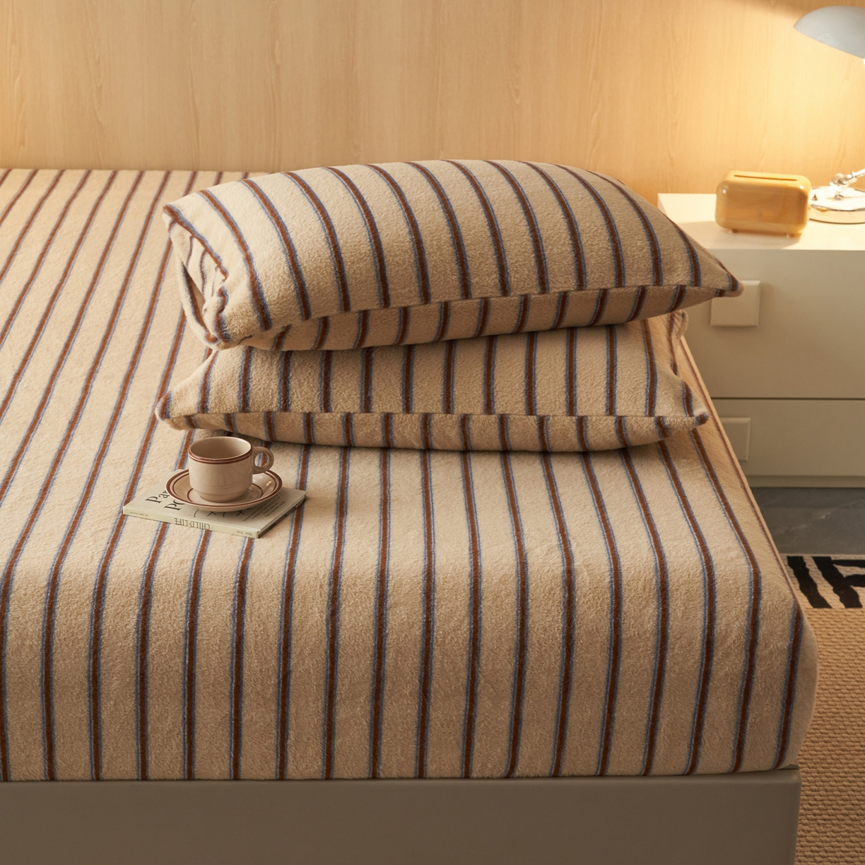 早晨家纺 2025新款未末款仿羊绒牛奶绒单枕套 未末-暖棕