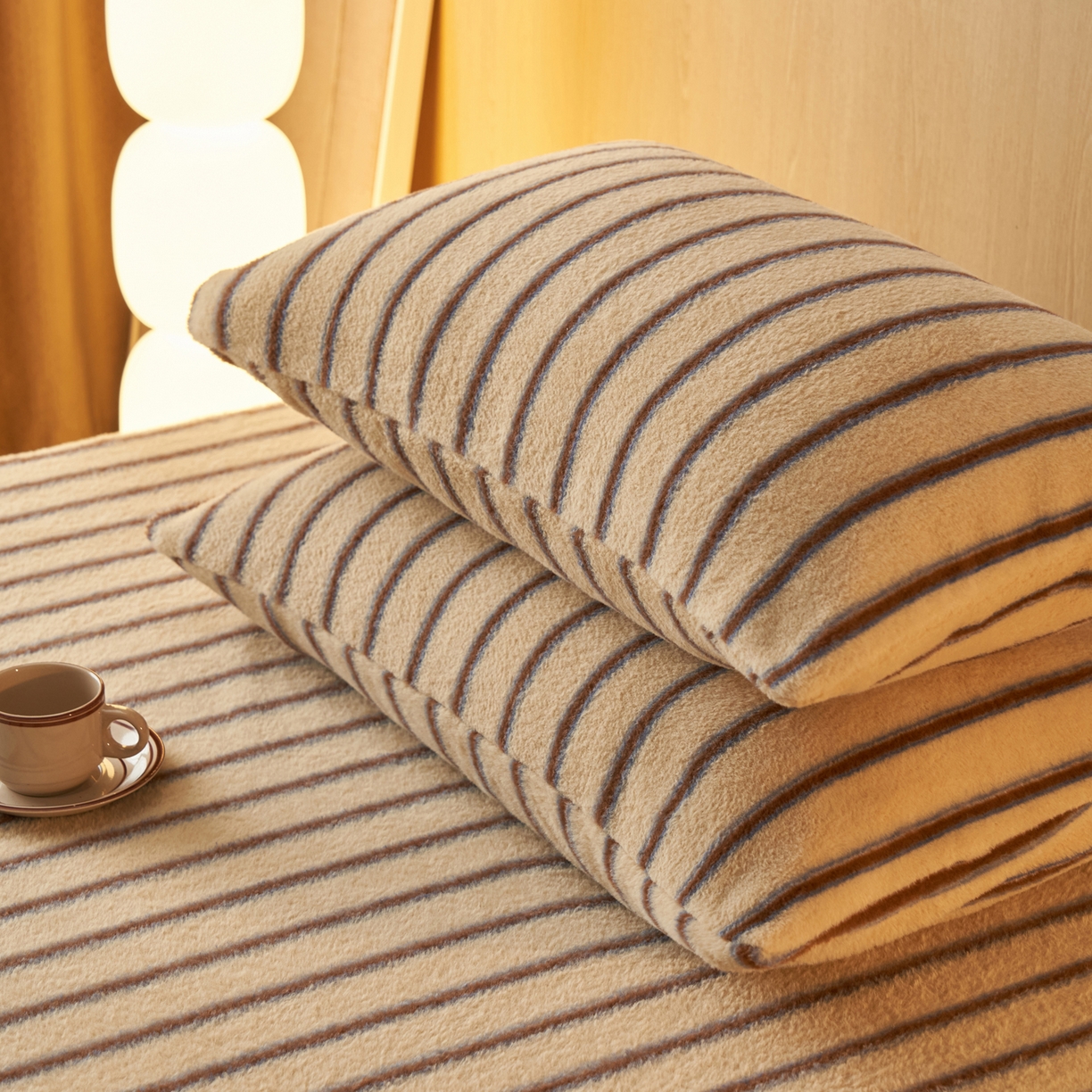 91家纺网 家纺一手货源 找家纺 早晨家纺 2025新款未末款仿羊绒牛奶绒单枕套 未末-暖棕