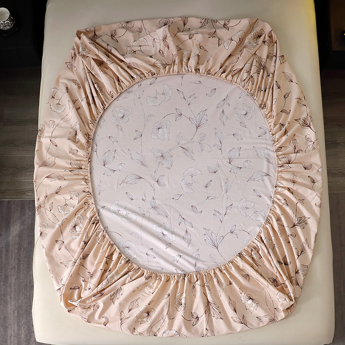 91家纺网 家纺一手货源 找家纺 晶缦家纺 2025叶语系·纯棉活性全棉磨毛四件套 美兮咖