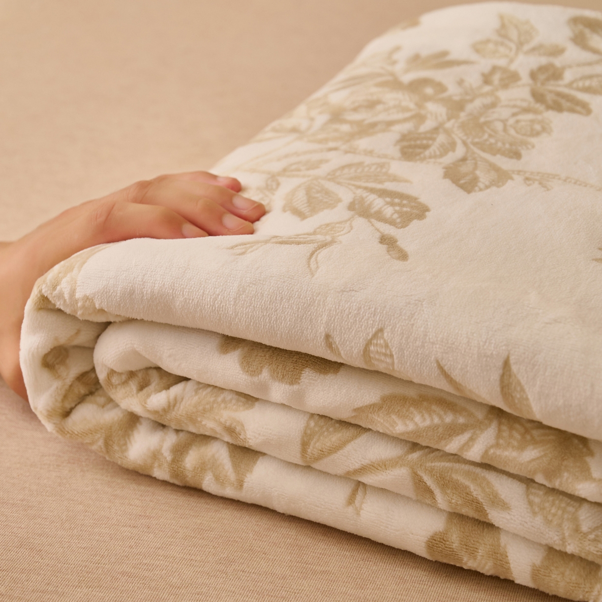 91家纺网 家纺一手货源 找家纺 早晨家纺 2025新款高克重牛奶绒烂花单品床单 金叶漫