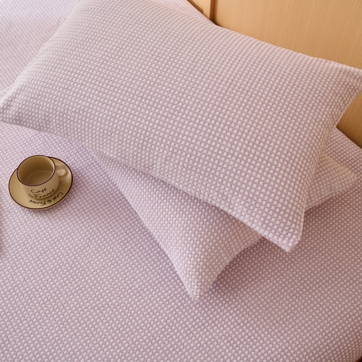 91家纺网 家纺一手货源 找家纺 早晨家纺 2025新款深蓝款高克重牛奶绒阳离子提花单枕套 深蓝-紫