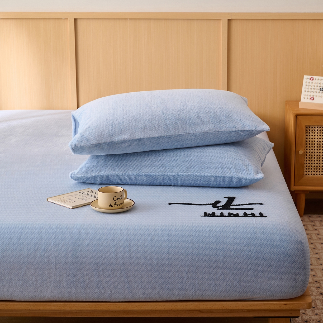 （总）早晨家纺 2025新款流星款高克重牛奶绒阳离子提花兔毛单枕套