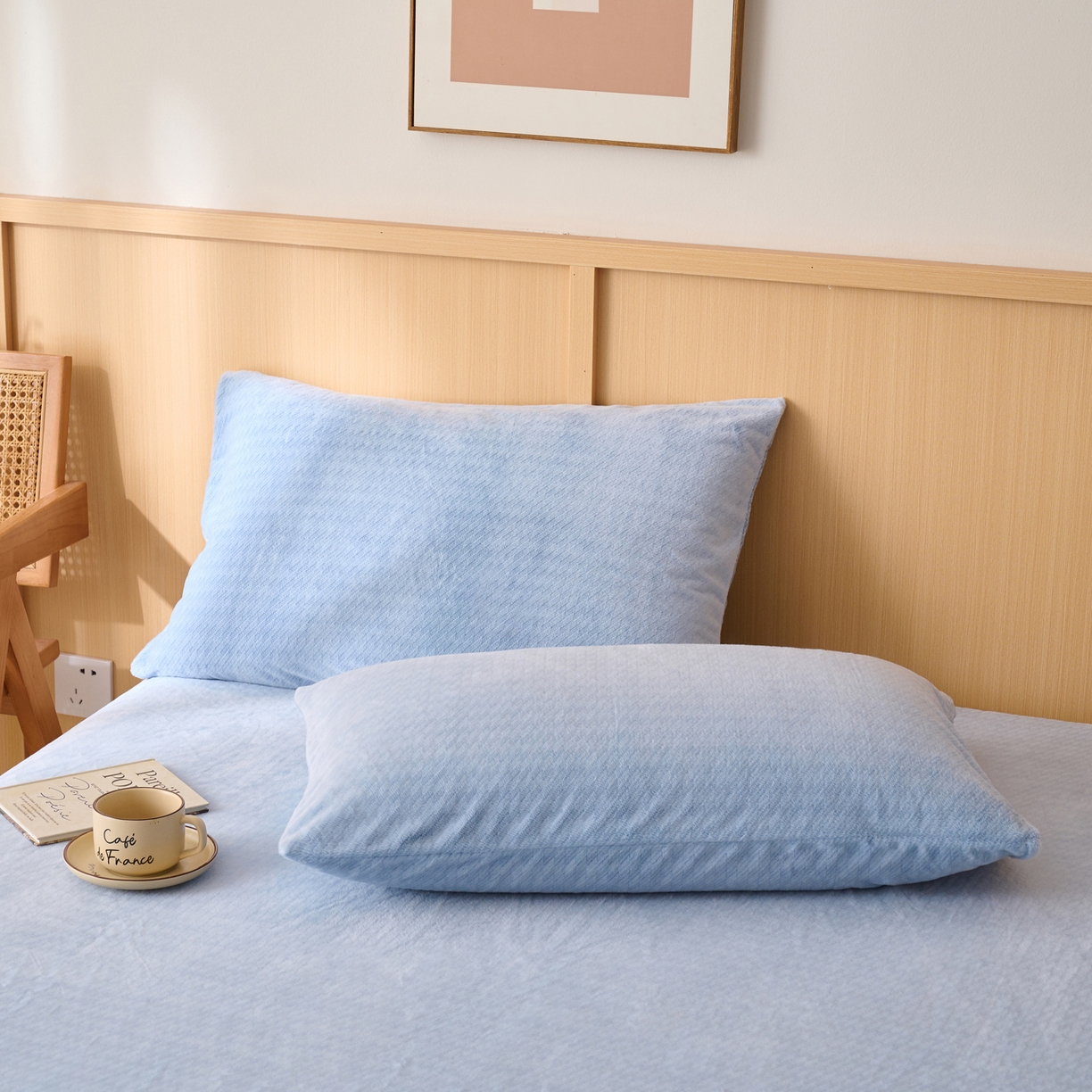 91家纺网 家纺一手货源 找家纺 （总）早晨家纺 2025新款流星款高克重牛奶绒阳离子提花兔毛单枕套