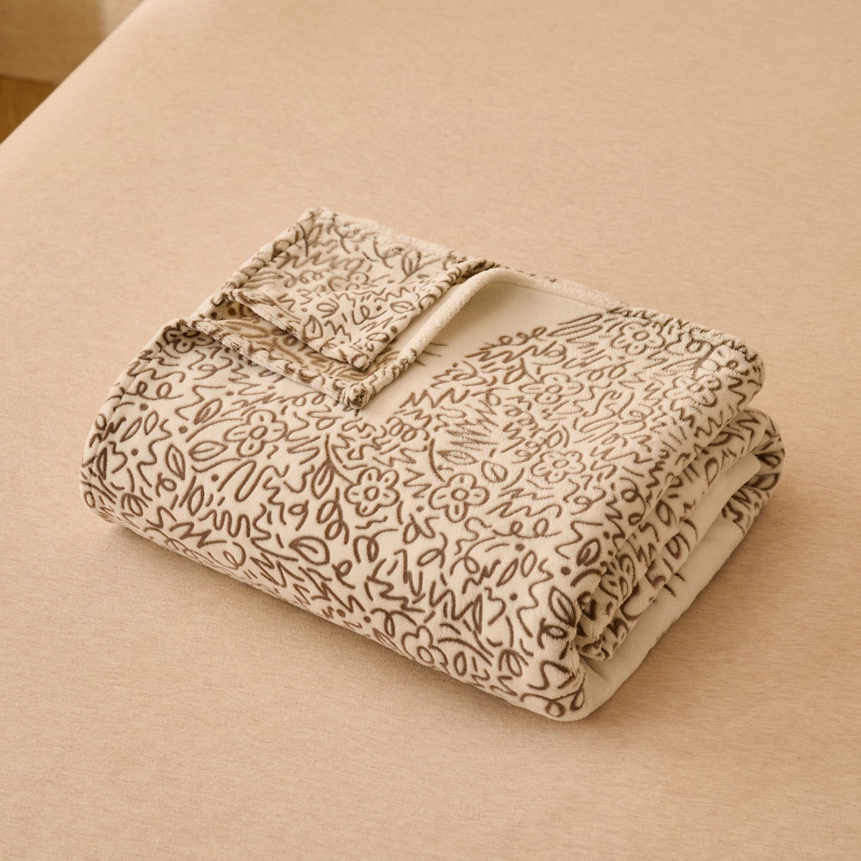 91家纺网 家纺一手货源 找家纺 早晨家纺 2025新款高克重牛奶绒烂花单品床单 萌喵漫庭