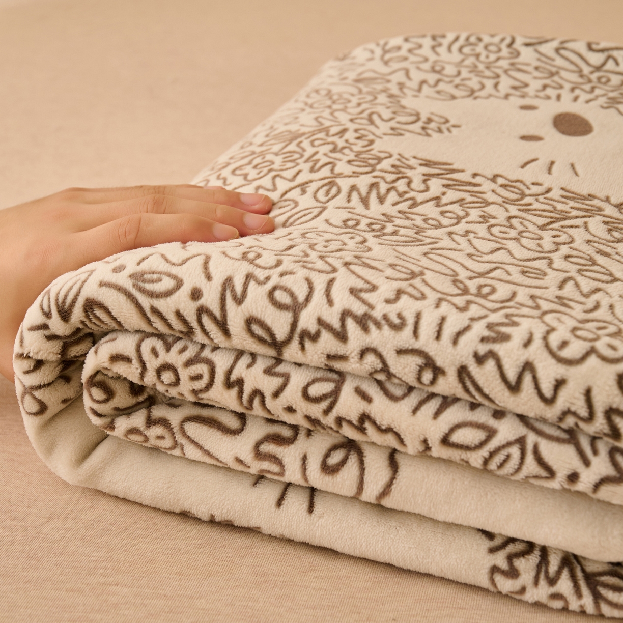 91家纺网 家纺一手货源 找家纺 早晨家纺 2025新款高克重牛奶绒烂花单品床单 萌喵漫庭