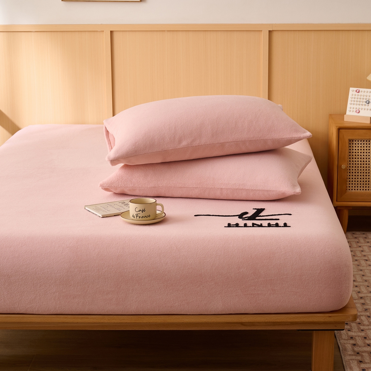 早晨家纺 2025新款华泰款高克重牛奶绒仿羊绒单枕套 华泰-玉