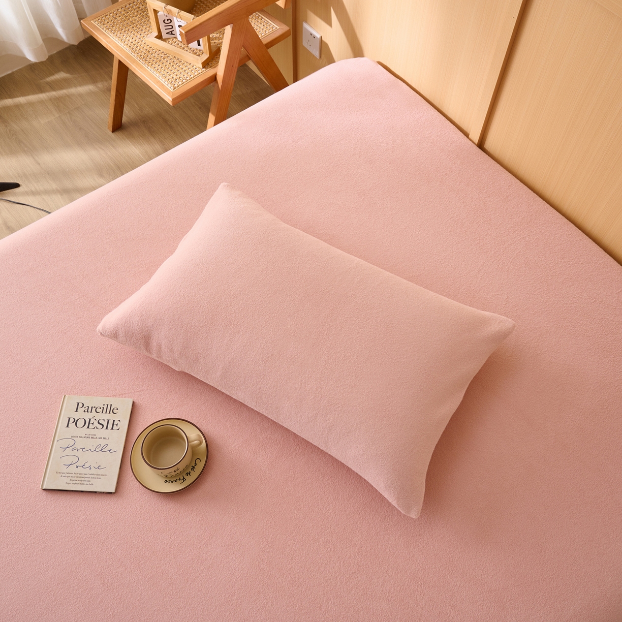 91家纺网 家纺一手货源 找家纺 早晨家纺 2025新款华泰款高克重牛奶绒仿羊绒单枕套 华泰-玉